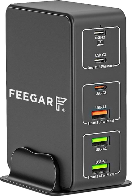 Мережевий зарядний пристрій Feegar Charger Tower Pro 140W Black (FEE-02500) - зображення 1