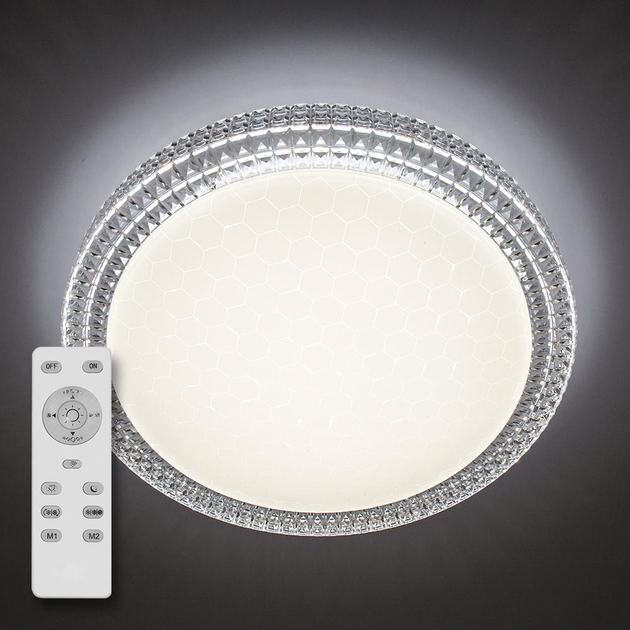 Люстра светодиодная потолочная LUMINARIA AKRILIKA SOTA 40W R390 SHINY 220V IP20, LED светильник с пультом ДУ - изображение 1