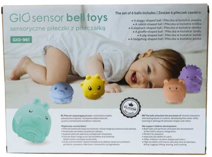 Maskotka dla dzieci InnoGIO GIO Sensor Sensory Balls in Different Shapes GIO-961 (5904405021101) - obraz 3