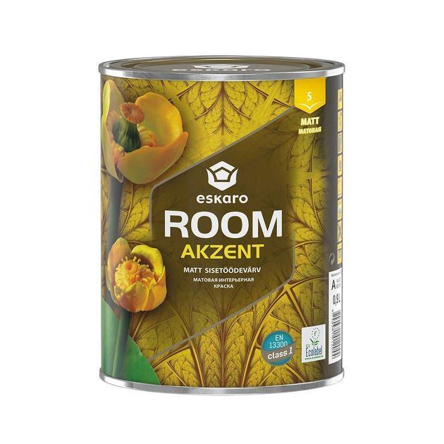 Краска для стен Eskaro Akzent Room матовая 0.9л - Фото 1 Краска для стен Eskaro Akzent Room матовая 0.9л - изображение 1