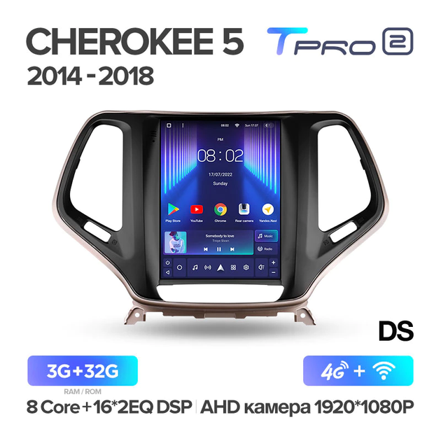 Штатная магнитола Teyes TPRO 2 для Jeep Cherokee 5 KL 2014 - 2018&nbsp; Tesla style Android - изображение 2
