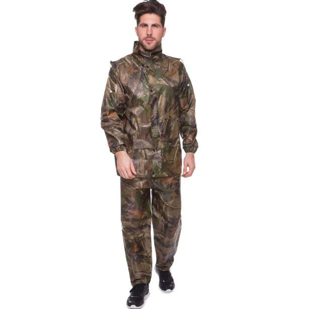 Костюм-дождевик с капюшоном тактический 2XL комплект штаны+куртка Камуфляж Лес (D-2019091611) - изображение 1