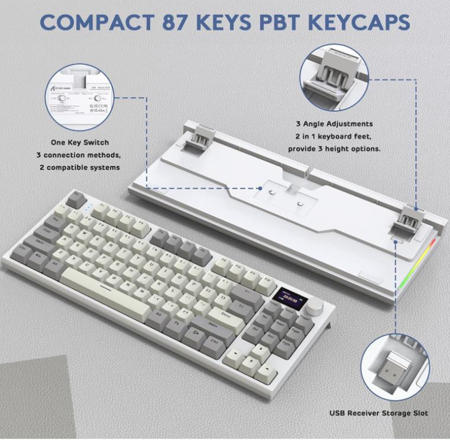 Безпровідна механічна клавіатура з Hot-Swap ATTACK SHARK K86 - изображение 6