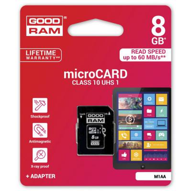 Карта памяти GOODRAM 8GB microSDHC class 10 USH-I - изображение 2