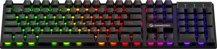 Клавиатура проводная GamePro GK296 USB RGB Black - изображение 2