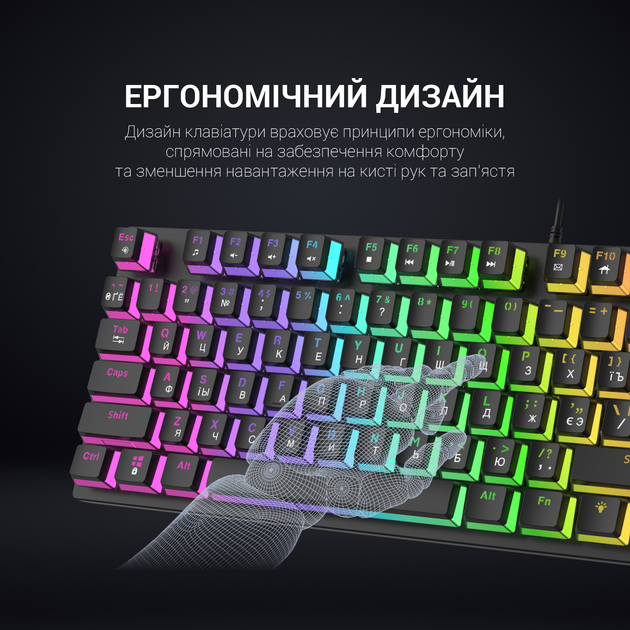Клавіатура механічна дротова GamePro MK80B Blue Switch TKL