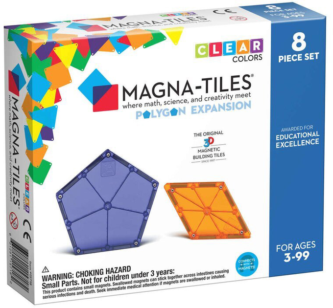 Магнітний конструктор Magna-Tiles Polygons Expansion 8 деталей (0631291157182) - зображення 1