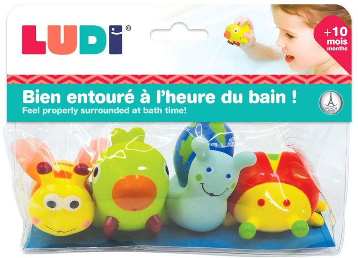 Набір розвиваючих іграшок Ludi Bath Animals Insects 4 шт (3550839922204) - зображення 1