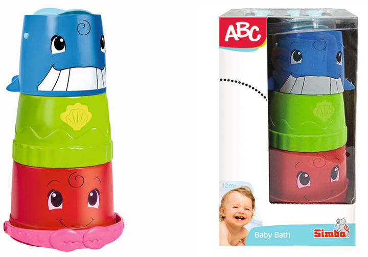 Набір іграшок для купання Simba ABC Bucket with Stacking Cups (4006592040680) - зображення 1