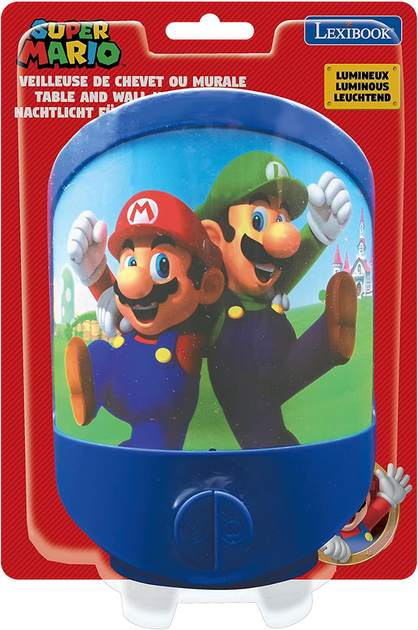 Zabawka z lampką nocną Lexibook Wall & Table Nightlight Super Mario (3380743085227) - obraz 1