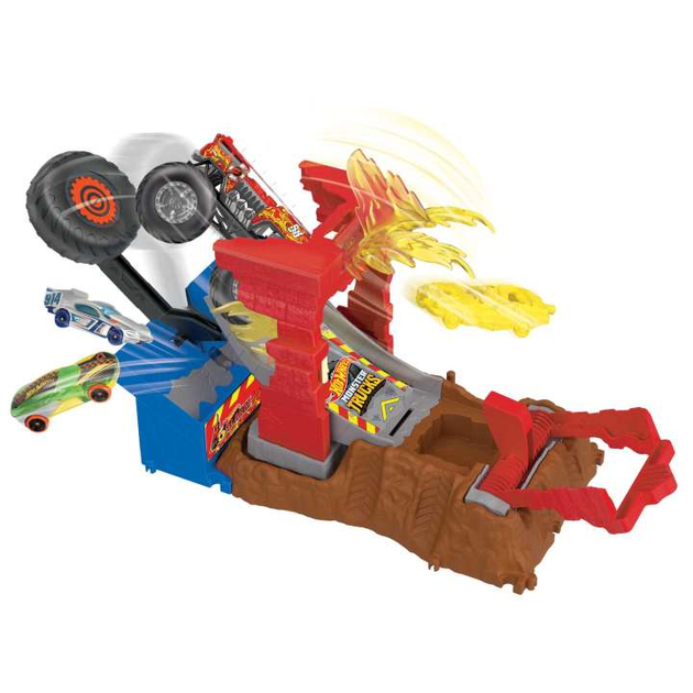 Zestaw Hot Wheels Monster Trucks Arena Smashers 5 Alarm Ognista demolka Podstawowe wyzwanie (0194735136537) - obraz 2