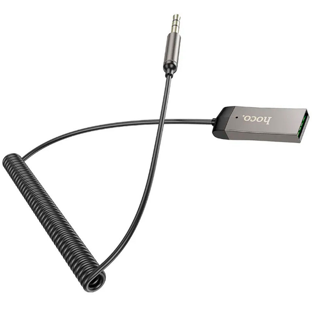 Аудио-адаптер Bluetooth aux гарнитура в машину адаптер HOCO E78 Серый - изображение 4