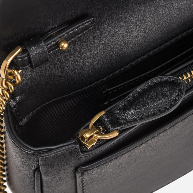 Torebka crossbody damska ze skóry naturalnej Pinko Love One 100061A0F1-Z99Q Czarna (8055209868779) - obraz 4