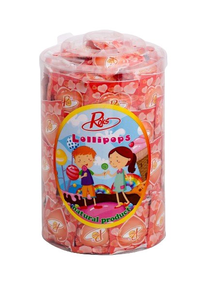 Льодяники Roks "Серце-Мультифрут" на паличці, 8,5 г, фруктово-ягідні, циліндр 130 шт, 1,1 кг (628) - Фото 1 Льодяники Roks "Серце-Мультифрут" на паличці, 8,5 г, фруктово-ягідні, циліндр 130 шт, 1,1 кг (628) - зображення 1