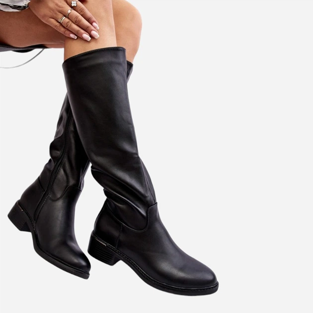 Жіночі чоботи Aviare 39 Чорні (5905677972849) - зображення 6