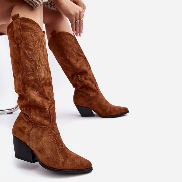 Kowbojki damskie wysokie Sloana 40 Camel (5905677972191) - obraz 4