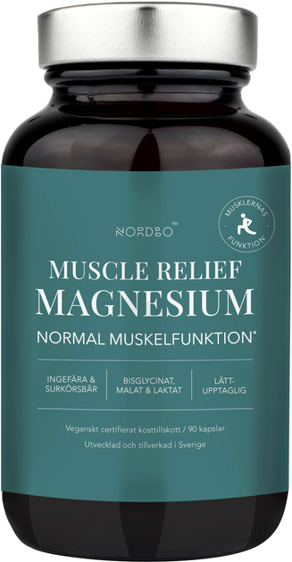 Kompleks minerałów Nordbo Muscle Relief Magnesium 90 caps (7350076867513) - obraz 1