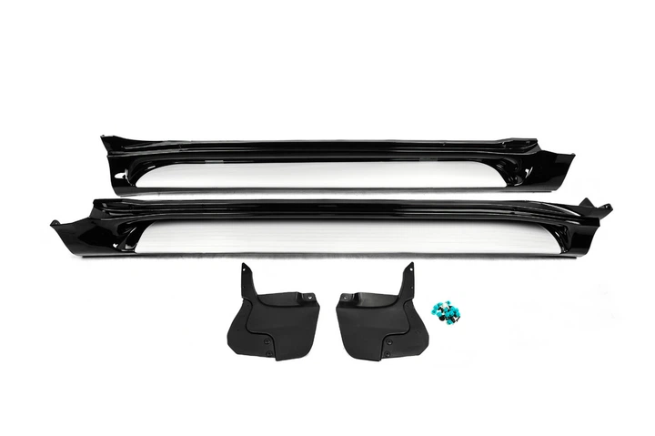 Боковые Подножки GX-Style (2 шт., Алюминий) Черный (серая подножка) для Toyota Land Cruiser Prado 150 2009-2023 гг - изображение 4