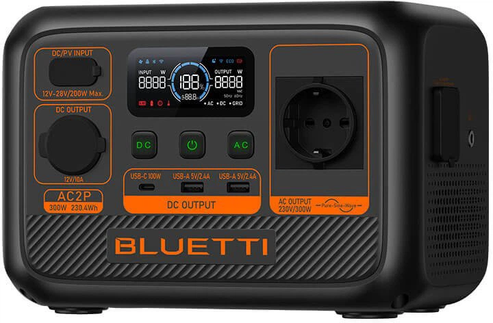 Stacja ładująca Bluetti AC2P / 300 W / 230.4 Wh / LiFePO4 (P-AC2P-EU-GY-BL-010) - obraz 3