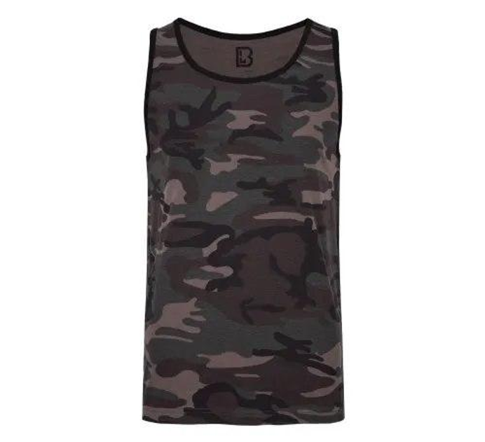 Тактична майка, футболка без рукавів армійська 100% бавовни Brandit Tank Top Dark Camo чорний мультикам 5XL - зображення 1