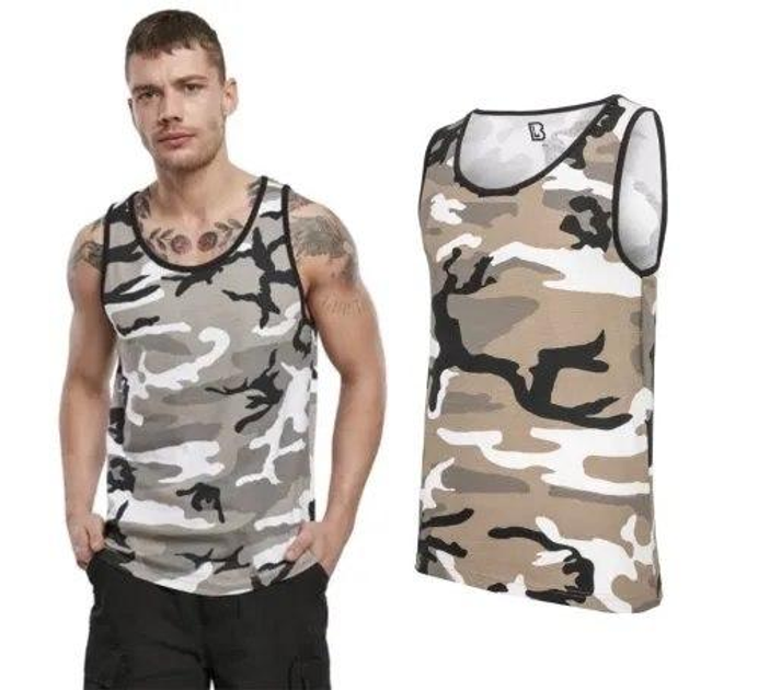 Тактическая майка, футболка без рукавов армейская 100% хлопка Brandit Tank Top Urban M - изображение 2