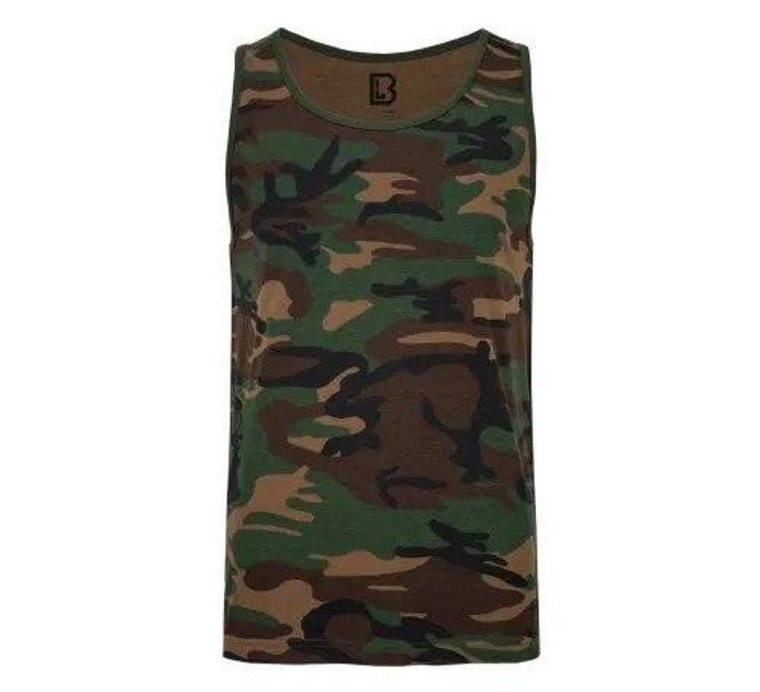 Тактична майка, футболка без рукавів армійська 100% бавовни Brandit Tank Top Woodland 4XL - зображення 1