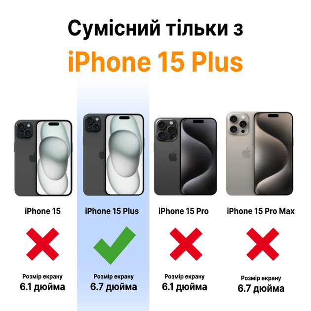 Протиударний чохол для iPhone 15 Plus з Magsafe IPAKY Comely Series Прозорий - зображення 7