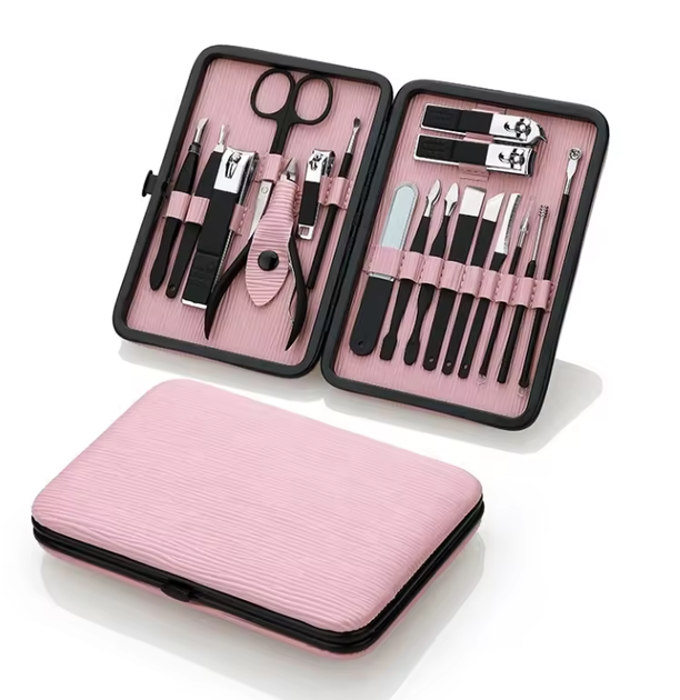 Набор для маникюра и педикюра из нержавеющей стали 18 предметов Kit&Manicure Set Pink - Фото 3 Набор для маникюра и педикюра из нержавеющей стали 18 предметов Kit&Manicure Set Pink - изображение 3