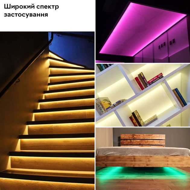 Розумна світлодіодна стрічка RZTK Smart LED 3 USB RGB - зображення 11