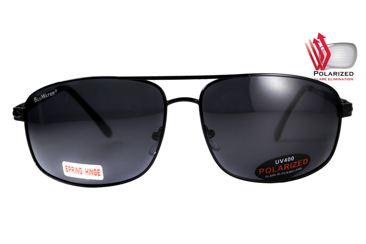 Окуляри поляризаційні BluWater Navigator-2 Polarized (gray), чорні в металевій оправі - зображення 2