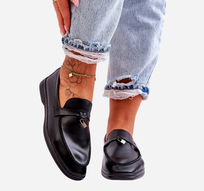 Жіночі мокасини Cortez 40 Чорні (5905677455762) - зображення 5