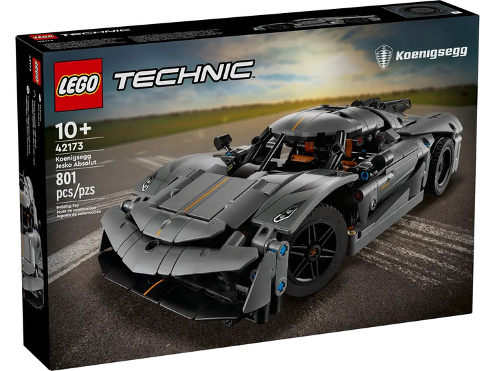 Конструктор Lego Technic Сірий гіперкар Koenigsegg Jesko Absolut 801 деталь (42173) - зображення 1