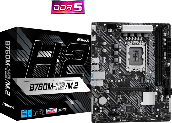Материнська плата ASRock B760M-H2/M.2 (s1700, Intel B760, PCI-Ex16) - зображення 5