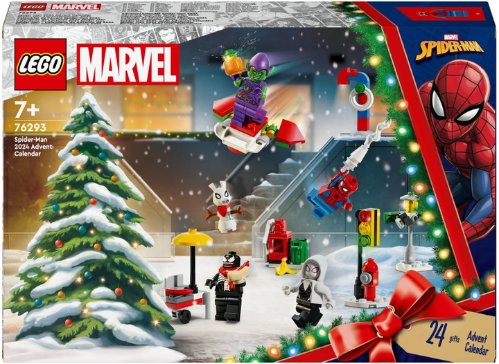 Zestaw klocków Lego Marvel Kalendarz adwentowy na 2024 rok Spider-Man 246 elementów (76293) - obraz 1