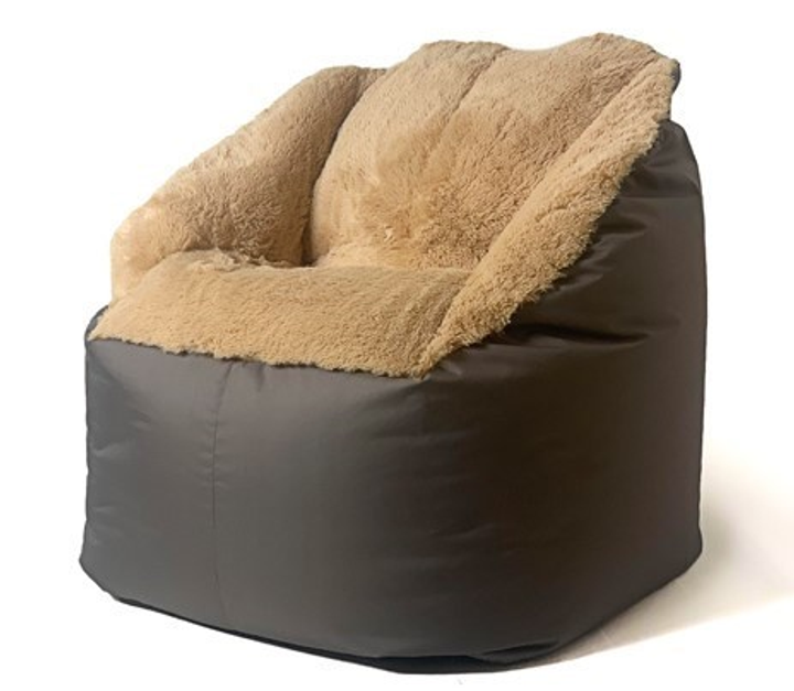 Крісло-мішок Go Gift Fluffy XXL 140x90 см Brown (5905359291251) - зображення 1