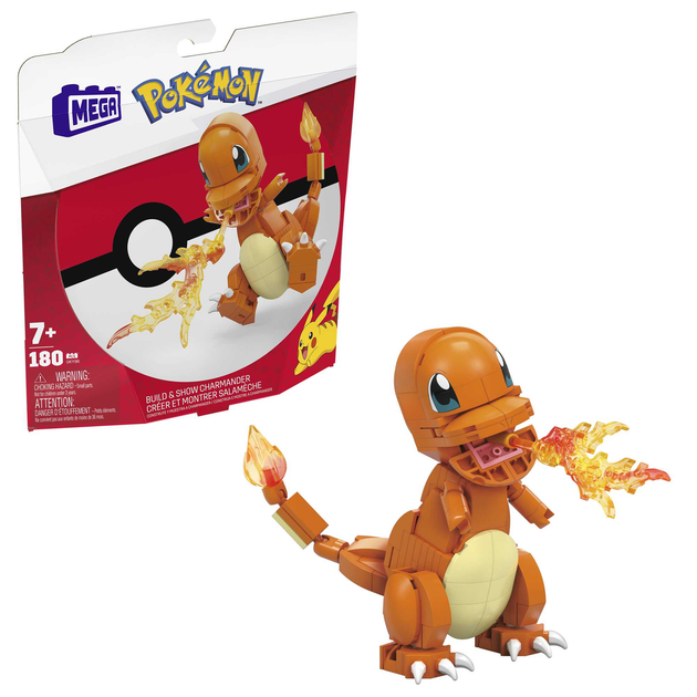 Klocki konstrukcyjne Mattel Mega Charmander Średni Pokemon 180 części (0887961834598) - obraz 1