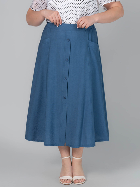 Viscose elastic midi skirt