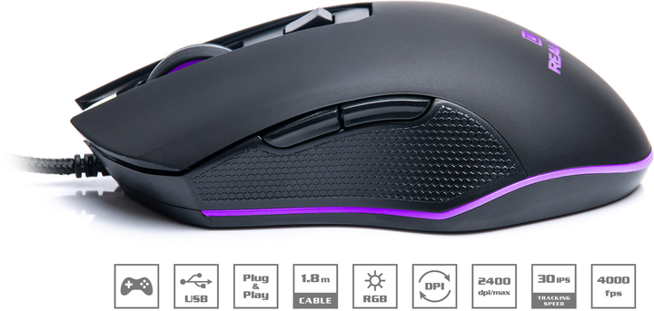 Миша Real-El RM-550 USB Black (EL123200027) - зображення 2