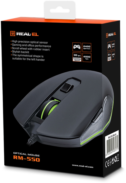 Миша Real-El RM-550 USB Black (EL123200027) - зображення 9