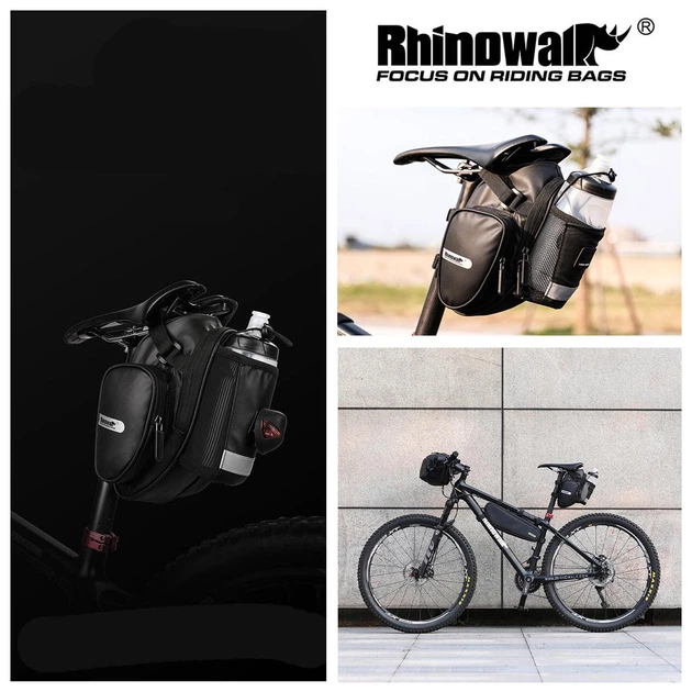Велосипедная подседельная сумка с отсеком для фляги Rhinowalk X21557BK Черный (RWK-X21557BK-4447) - изображение 11