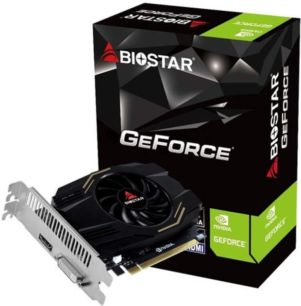 Видеокарта Biostar PCI-Ex GeForce GT1030 4GB GDDR4 (64bit) (1 x HDMI, 1 x DVI) (VN1034TB46) - изображение 1