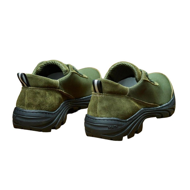 Тактичні кросівки літні PAV M18 олива хакі шкіряні сітка прошиті 44 - зображення 2