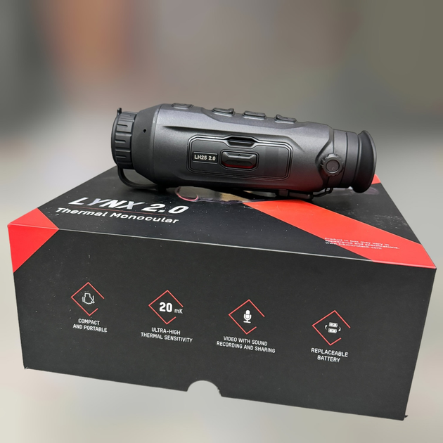 Тепловізійний монокуляр HikMicro Lynx LH25 2.0, 384×288, 50 Гц, об'єктив 25 мм, OLED 1024×768, Wi-Fi (HM-TS83-25S1GW-LH25 2.0) - зображення 1