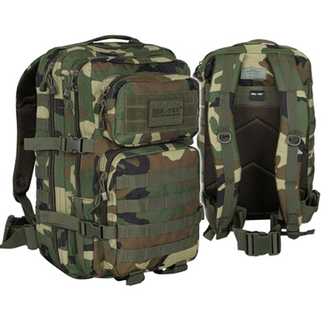 Рюкзак тактичний великий MIL-TEC US Assault Large 36L Woodland - зображення 1