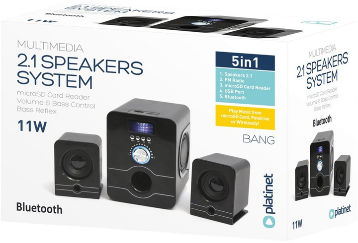 Акустична система Platinet SPEAKERPSBB 2.1 BANG Black (5907595456166) - зображення 7