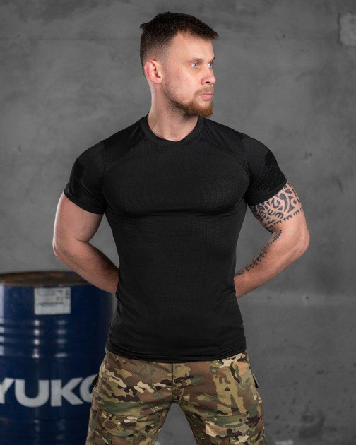 Мужская армейская пароотводящая футболка S черная (14381) - изображение 1