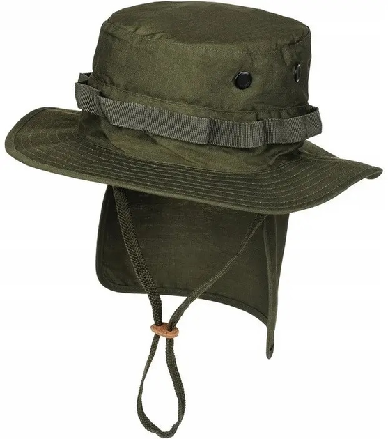 Панама Sturm Mil-Tec British Boonie Hat with Neck Flap R/S Olive L (12326101) - зображення 1