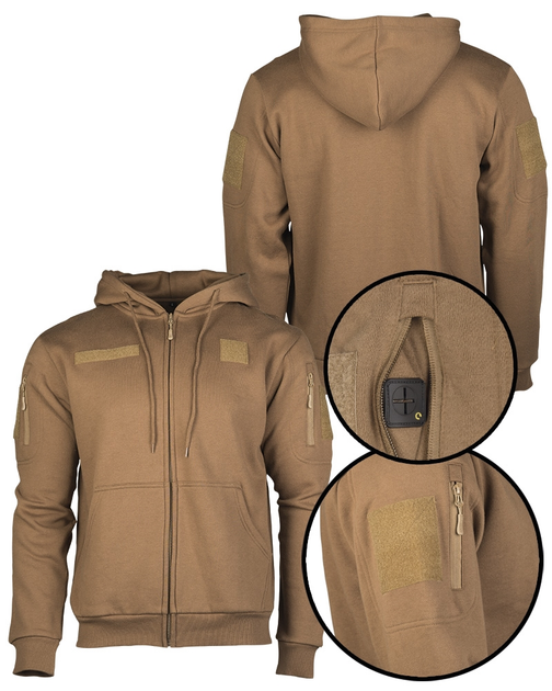 Реглан з капюшоном на блискавці Sturm Mil-Tec TACTICAL HOODIE Coyote S (11472019) - зображення 2