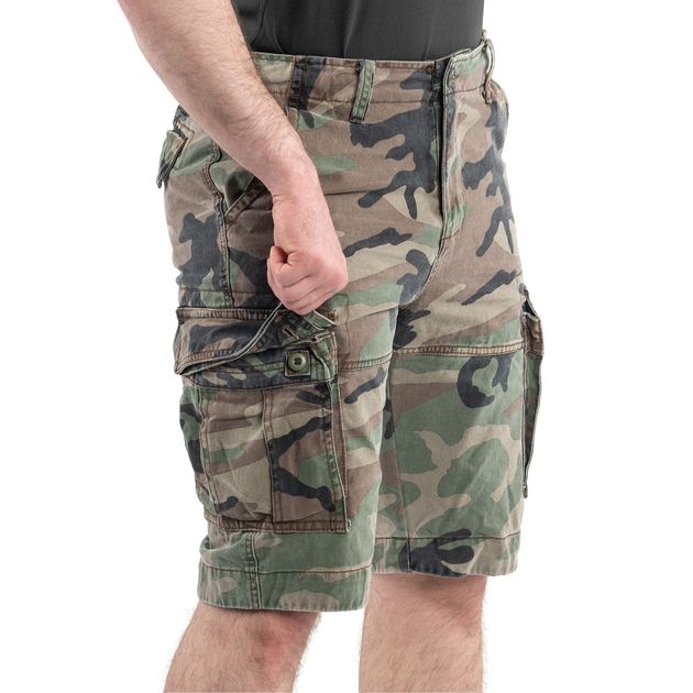 Шорти Sturm Mil-Tec US Vintage Shorts Prewash Woodland S (11404120) - зображення 2