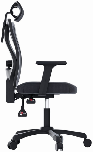Ергономічне офісне крісло Gembird Onyx Чорне (8716309129763) - зображення 4